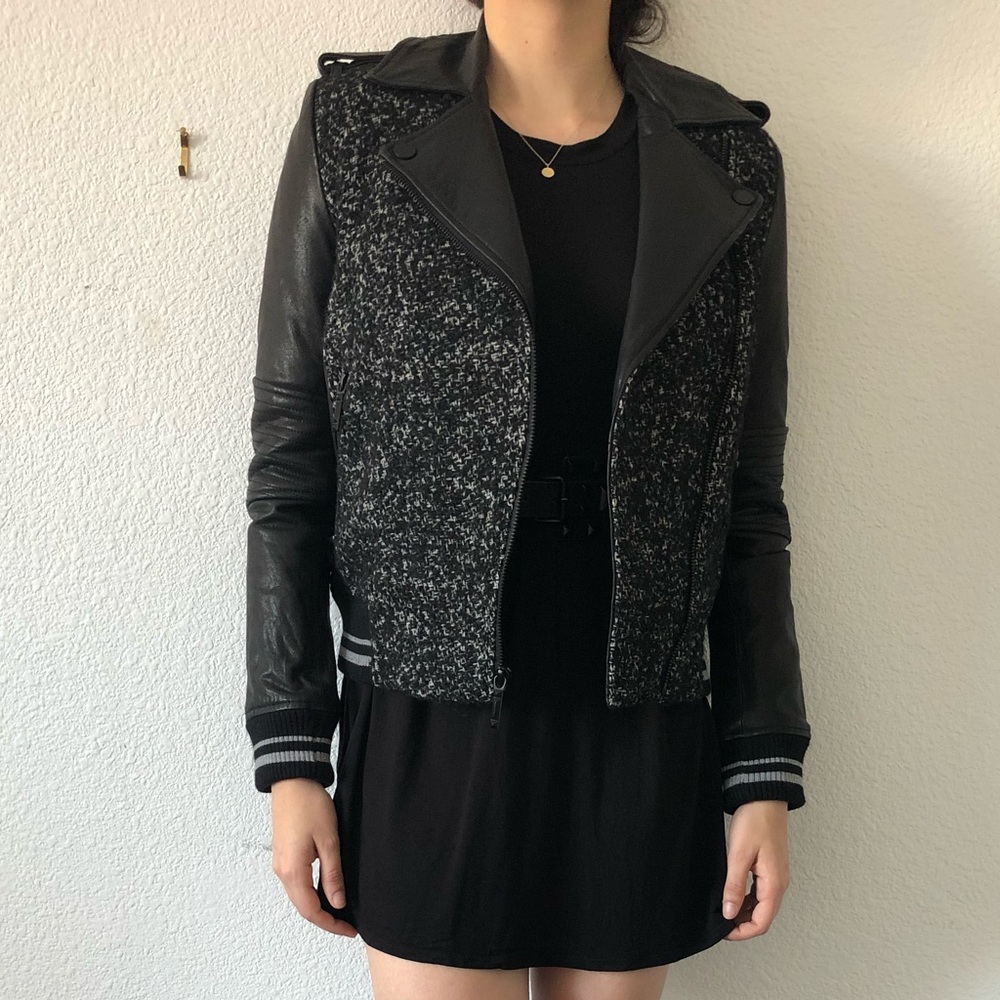Leather moto jacket